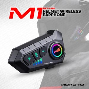 MOKOTO M1 Motorcycle Helmet Headset Bluetooth 5.3 Helmet Headset Stereo IPX6 Waterproof Ai Noise Reduction Voice Control Riding Headphone