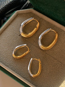 GOOYNN | Silver Gold Bicolor Water Drop Hoop Earrings