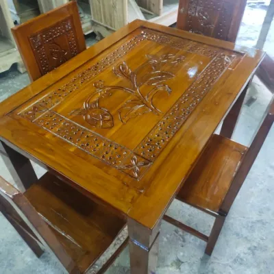 meja makan ful kayu jati 4 kursi 1 meja