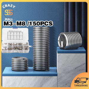 【150 PCS】Recoil Baut M3-M4-M5-M6-M8  Insert Screws Repair Kit  Screw Wire Sleeve Thread Repair  Helical Screw Thread Insert Kit