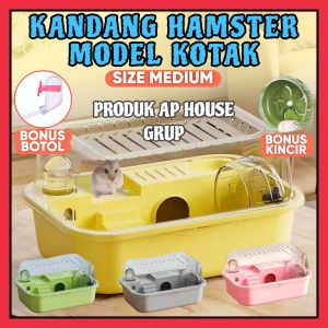 KANDANG HAMSTER PORTABLE MODEL KOTAK MEDIUM (kode2)