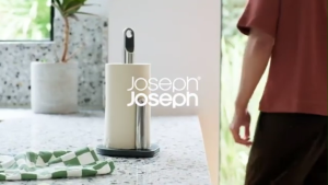 Joseph Joseph Hold / Easy Tear / Push Tear Paper Towel Kitchen Roll Holder (Grey/White)