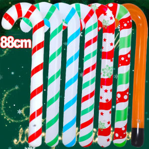 ลูกโป่งเป่าลม88ซม. ไม้เท้าลูกอมต้นคริสต์มาสกลางแจ้งไม้ค้ำต้นคริสต์มาสของตกแต่งบ้านงานเลี้ยงปีใหม่ของเล่นของขวัญสำหรับเด็ก
