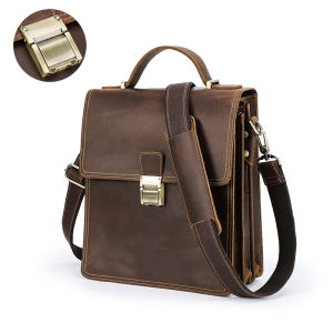 Hiram Genuine Leather Sling Shoulder Bags for Men High Quality Password Lock Design Crossbody Messenger Bags Mens Bags for 11 iPad Pro