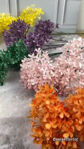 1pcs Artificial Ashoka Snowball Pompom Hydrangea Flower Soft Touch X3 Bunga Plastik Palsu untuk Hiasan Dekorasi Buket Kantor Kamar Wedding Asoka Aesthetic