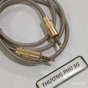 Dây âm thanh 2 đầu 3.5 ly (4 điểm cực) dài 1m / Cáp bọc lò xo chất lượng
