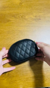 Quilted Double Zipper Coin Purse for Women Classic Chanel-Style Mini Leather Wallet Multi-compartment Key Pouch Lipstick Card Wallet.