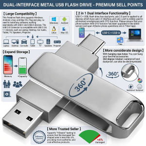 2IN1 Pendrive 128GB 64GB USB Flash Drive 2.0 Memory Disk 32GB 16GB Pen Drive 8G 4G Flash USB Portable Creative Type-C USB Memori