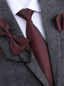 LIESHANG | Burgundy Men Business Formal Pre-tied Bow Tie Wedding Accessories