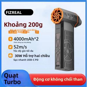 Quạt Thổi Cầm Tay Fiizreal X50 Pro Không Chổi Than Công Suất Tối Đa 240W Pin Kép 8000mAh Tốc Độ Gió 52m/s Như Bão Sạc Nhanh Hai Chiều PD 30W