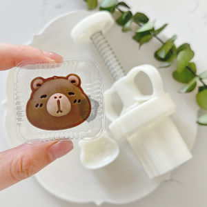 Adorable Little Animal 20g Green Bean Cake Hand Press Style Baking Tools for Home Use Cartoon Design Mooncake Mold
