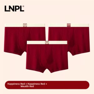 Mens Red Mid-rise Boxer Briefs Breathable 2026 New