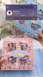 Sticker MOMO Lucu 1 Box/Kotak isi 100pcs/Sheets 80mmx80mm