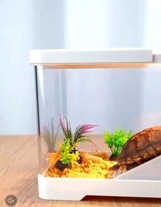 ตู้ปลา ตู้ปลาตั้งโต๊ะ พลาสติกทนทาน ตู้ปลาทอง เหมาะสําหรับปลาทุกชนิด ภูมิทัศน์ Eco ตู้ปลาจิ๋ว ของตกแต่งบ้านและสำนักงาน