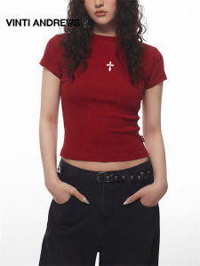 Slimming Shoulder-fit Half-high Collar Short-sleeved T-Shirt