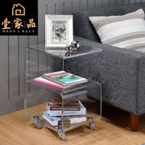 Transparent Corner Table Acrylic Side Table Removable Bedside Table Scandinavian Fashion Tea Weagon Ins Trolley Storage Rack