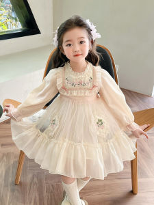 Spring Fashion Girls Dress Puffy Birthday Girl Princess Style Long Sleeve Lolita Skirt Childrens Korean Version Kids Clothing