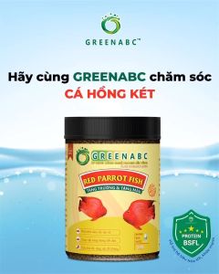 Thức ăn Cá Hồng Két GREENABC - Red Parrot Fish - Hàm lượng protein 40% giúp cá tăng kích thước lên màu đẹp – Hộp 350g