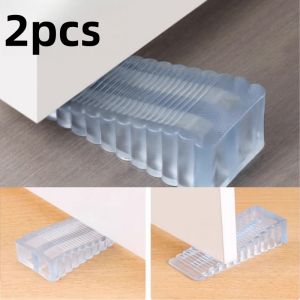 2pcs Transparent Rubber Door Suction Non-Slip Wedge-Shaped Hardware Anti-Collision Door Stopper/Door Top/Door Stopper/Stopper