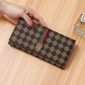 Slim Large Capacity Long Wallet for Women Trendy Design Mobile Phone Bag Two-In-One Clutch Purse Lightweight Leather Card Holder