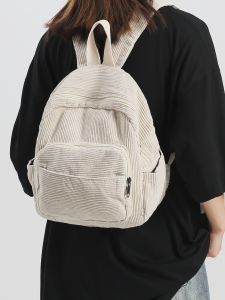 Casual Retro Japanese Style Canvas Backpack for Women Student Bookbag with Zipper Closure and Soft Shoulder Straps