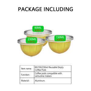 Reusable Coffee Capsule Compatible With Vertuoline And Vertuo Makers Capsules Pods Aluminum Foil Seals Refillable Coffee Pods
