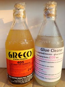 Greco Super Power Adhesive 405 320ml + Glue Cleaner 320ml for Reglue Shoes