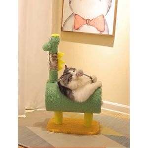 Green Dinosaur Mini Climbing Post # Cat Toy # Cat Tree # Cat Tunnel With Scratching