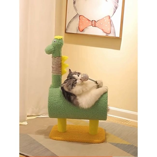 Green Dinosaur Mini Climbing Post Cat Toy Cat Tree Cat