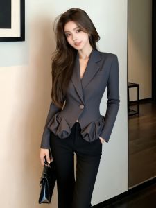 DANTING | Fashion Unique Petite Black Suit Jacket