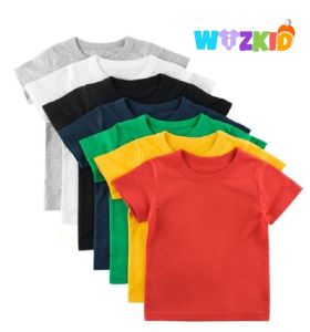 TSHIRT PLAIN TSHIRT [100% COTTON] WIZKID KIDS BOY/GIRL TSHIRT KOSONG BUDAK TSHIRT BUDAK T-SHIRT BABY T-SHIRT TSHIRT BABY