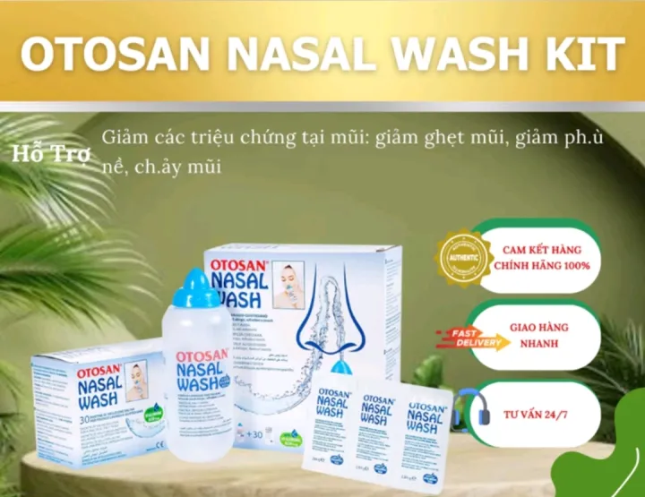 Otosan Nasal Wash kít và Otosan Nasal wash : bộ rửa mũi kèm 30 gói dung dịch vệ sinh mũi hàng ngày