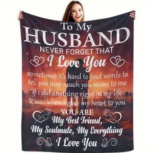 VIKAMA Valentines Day Love Poem Blanket Flannel Birthday Gift Lunch Blanket Anniversary Long Distance Love Warm Heart Comfort