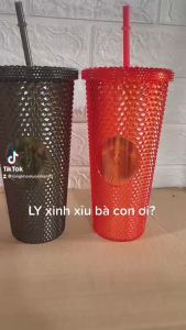 Ly giữ nhiệt Strabucks kim cương 710ml hàng cao cấp Cốc uống nước Làm từ nhựa PP Tặng kèm ống hút