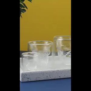 ZEO Wine Glass 25ml Special Skull Shape Water Cup Mug Creative Double Layer Transparent Glass