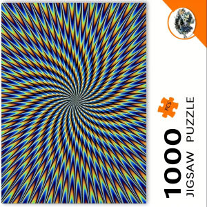 1000pcs 3D Optical Illusion Puzzle Book with 3D Glasses-Like Effect (No Glasses Needed) - Color-Coded Pieces Intermediate Level