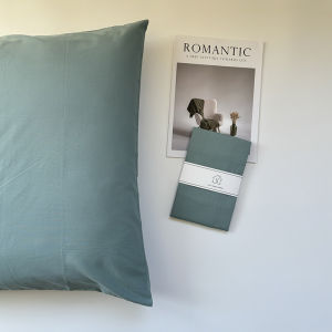 200T Cotton Percale European Pillowcase 65x80cm| Ultra Soft&Comfy| Breathable Bed Pillowcase|Hotel Style Pillow Cover|Blue 1Pc