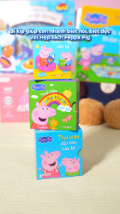 Boxset Sách Peppa Pig -  Hộp Thư viện mini vừa tay cầm cho bé từ 2 tuổi - Giúp bé nhanh biết nói biết đọc - Tân Việt