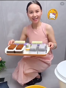 Portable Soap Bubble Box with Brush Roller Multifunctional Soap Holder for Bathroom Kitchen