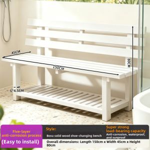 XiMei WoodWork | Backed Shoe Bench Storage Stool