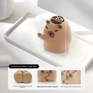Modern Minimalist Couple Bathroom Toothbrush Holder Rack Cute Storage Base Tray Toothpaste Cup Organizer Popular Family Cleaning Tool