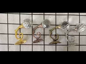 2Pcs Wall Mounted Crystal Curtain Holdback Decorative Curtain Holder Curtain Hooks