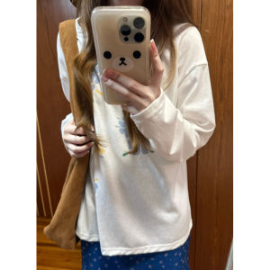 YUEZHONGWEI | Retro American Print Loose Fit Lightweight Summer Long Sleeve T-Shirt Womens Outerwear Air Conditioning Shirt Cover Up Top