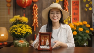 Mô hình bàn thờ Thần Tài Thổ Địa mini - Tượng cao 4.5cm