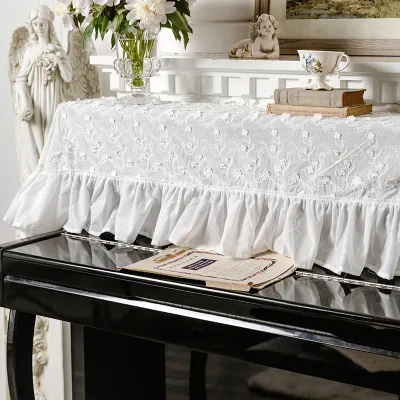FANJUTAIDU | Dustproof French Style White Piano Cover