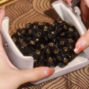 Same Style Hair Band Star Inlaid French Double-Layer Organza Sweet Elegant Headdress Flower Tie-up Hair Head Rope Female