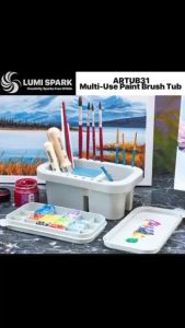 ARTUB31 Paint Brush Cleaner Brush Rinser Holder Palette SYNCA ARTUB31 - Paint Brush Cleaning & Rinsing Station with 16 Brush Holders & 18 Palette Wells - Brush Washer for Watercolor Acrylic Oil & Gouache Painting - Artist Art Supplies