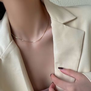 Gold Snake Bone Necklace & Women's Sweatshirt: A High-End Clavicle Chain Accessory