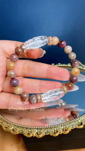 【现货 】 💰糖果碧玺&西藏白水晶九眼天珠｜五行调和好运连连｜财源广进事业兴旺｜护身辟邪逢凶化吉｜Tourmaline & White Quartz Dzi Bead Bracelet