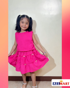 AllMart Clothing Kids Skirt Coords - Pink Purple Light Blue Set for Childrens Fashion